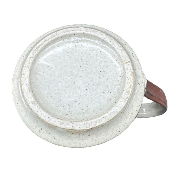 VTG Takahashi Stoneware BROWN w/ BLUE Floral Speckled 6” Pitcher MCM 32oz - Picture 6 of 7